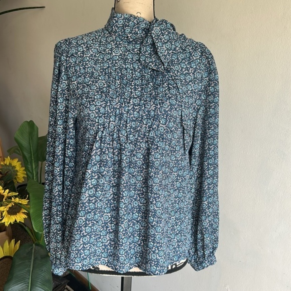 1. State Cloud Dancer Folklore Blue Blouse Size Small NWT - Picture 2 of 12